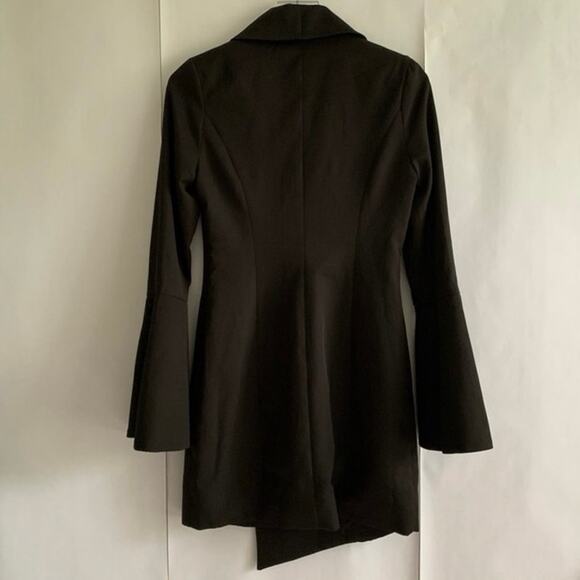 Lavish Alice Flare Sleeve Asymmetrical Hem Button Blazer Dress Black Size 8 - Picture 5 of 6